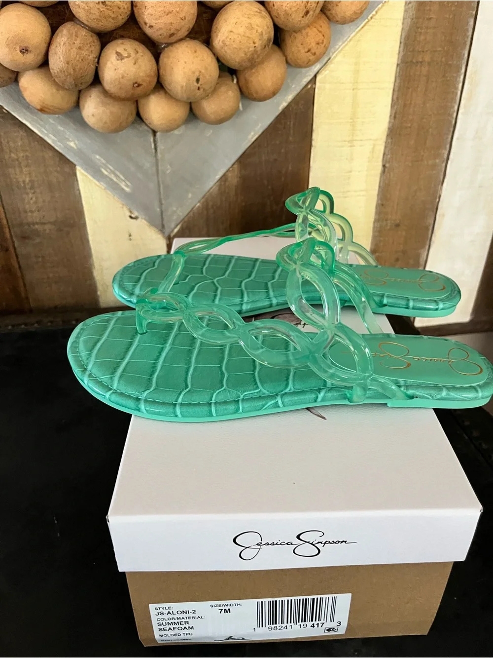 Jessica Simpson Aloni Jelly sandals in summer seafoam